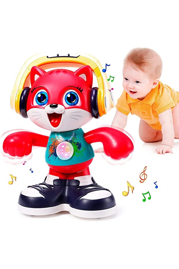 Dancing Musical Cat Toy with Lights Talking Interactive Electronic Toy for Kids 1+ Years