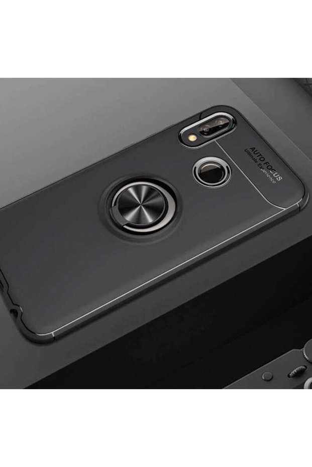 Silicone Ravel Cover with Rotatable Ring Stand for Huawei P Smart 2019 Compatible Mobile Phone