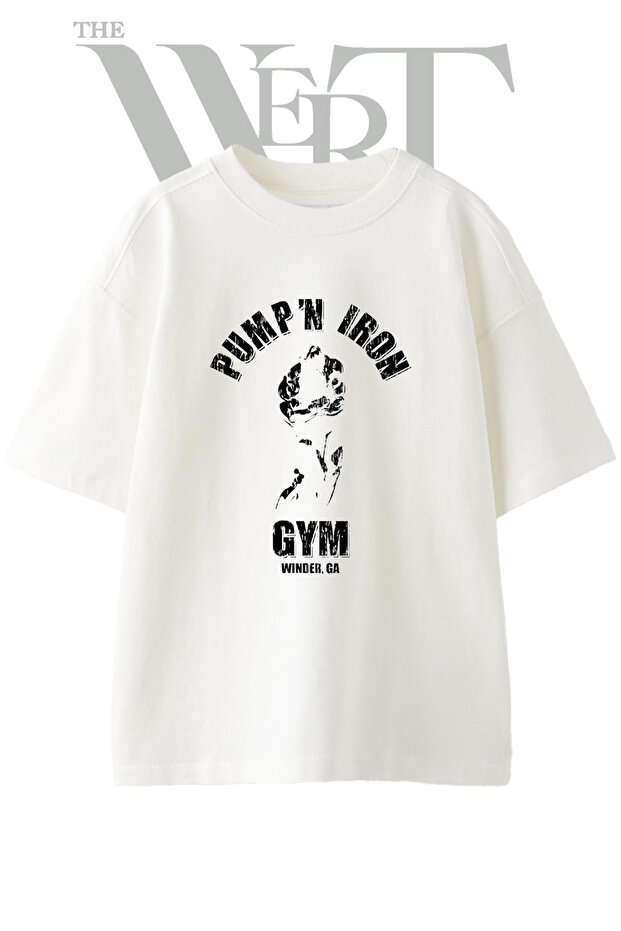 Pazulu Sleeve Design Printed Unisex White Oversize T-Shirt