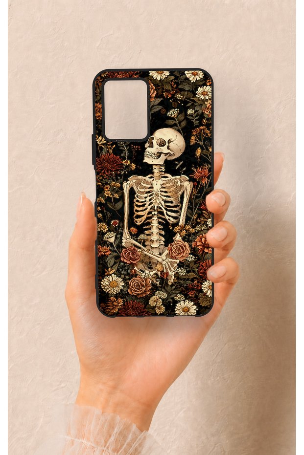 Vivo Y33S Compatible Flower Skeleton Pattern Silicone Case