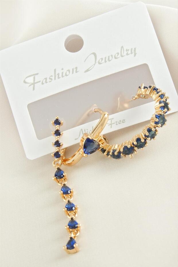Aconcept 3 Pieces Heart Zircon (13017) Stone Earrings-Yellow