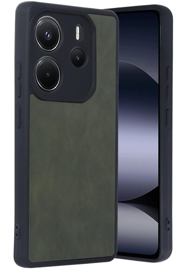 Aconcept Redmi Note 14 4g Case Aras Leather Cover - (32301) Dark Green