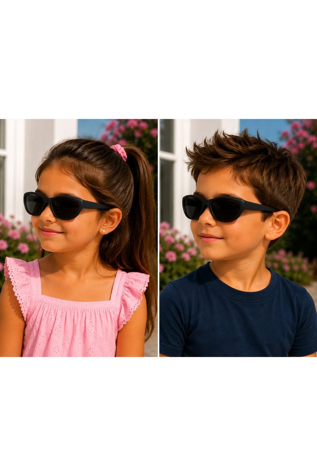 Kids Unisex Sporty Uv400 Sunglasses – Oval Frame