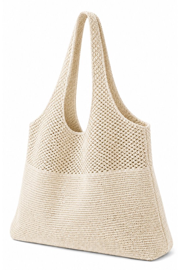 Women's Knitted Shoulder Bag Summer Beach Bag Unlined Mesh Bag Daily Bohemian Vacation Bag