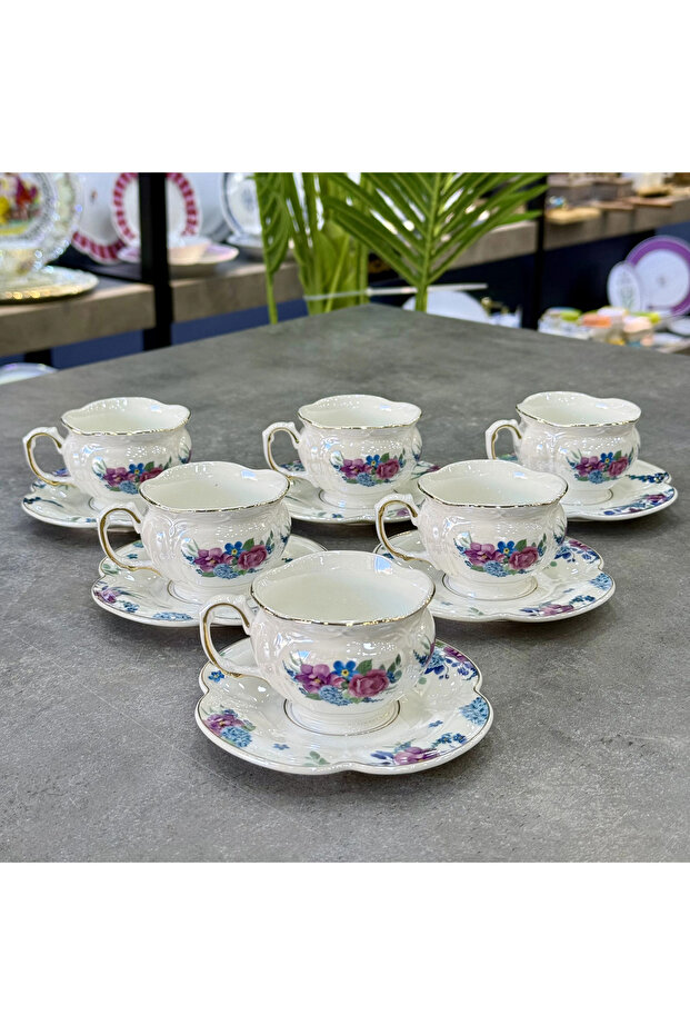 Lisette Porcelain 6-Piece Pearl Cup Set 90 ml