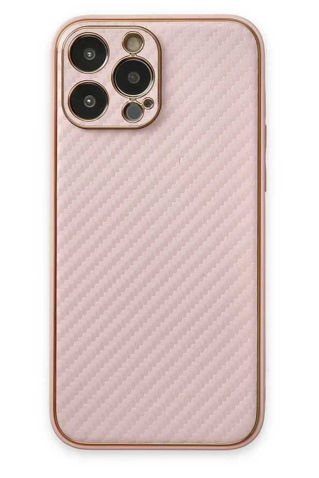 Aconcept iPhone 13 Pro Max Case Coco Carbon Silicone (22309) - Pink
