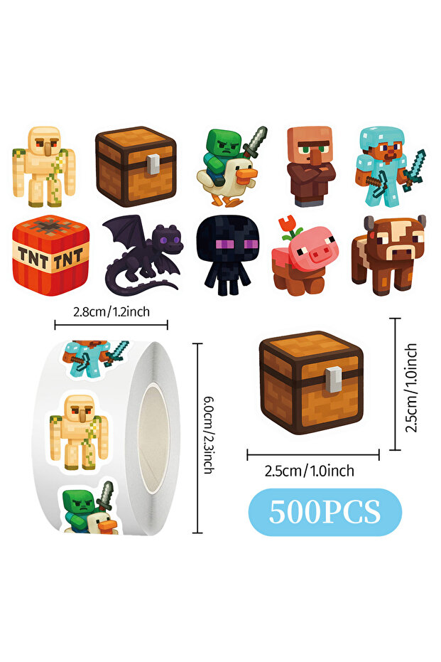 Bandai 500Pcs QA 500PCS Game Theme Stickers Roll MV Decorative Seal Sticker Kids Gift Decoration Gif