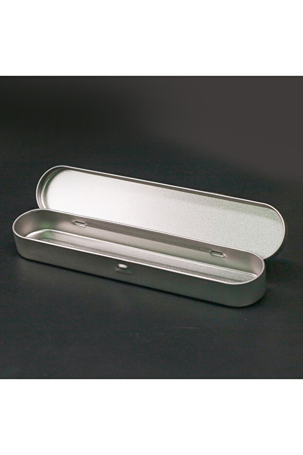 Silvery 1pc Clamshell, Acne Needle, Tweezers, Storage Tin Box, Suitable for Pencils, Pens, Markers,