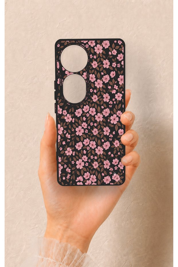 Vivo V40 Compatible Mini Pink Flower Pattern Silicone Case