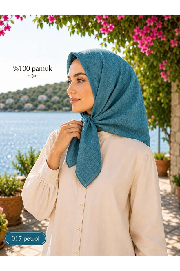 وشاح مصنوع من القطن بنسبة 100%، مقاس 100×100 سم