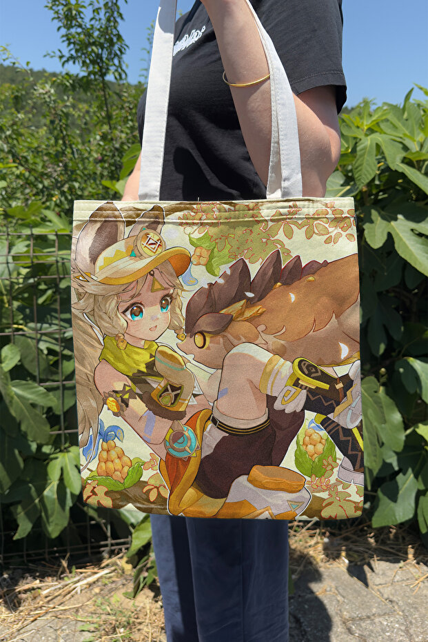 Kachina Genshin Impact V2 Double-Sided Canvas Print Tote Bag Anime Bag