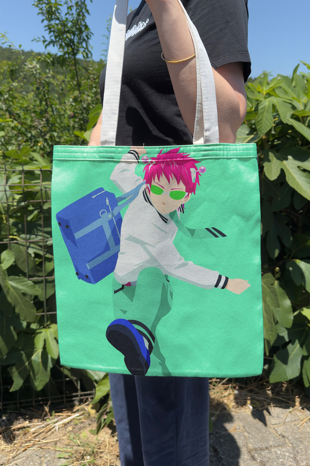 Saiki Kusuo V1 Summer Winter Double-Sided Canvas Print Tote Bag Anime Bag