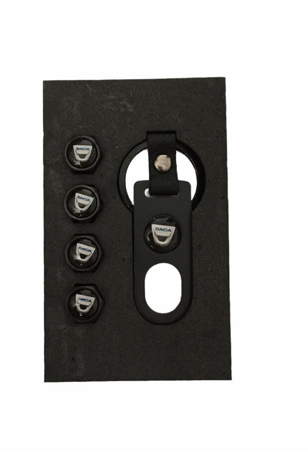 Dacia Metal Keychain and Valve Cover Set