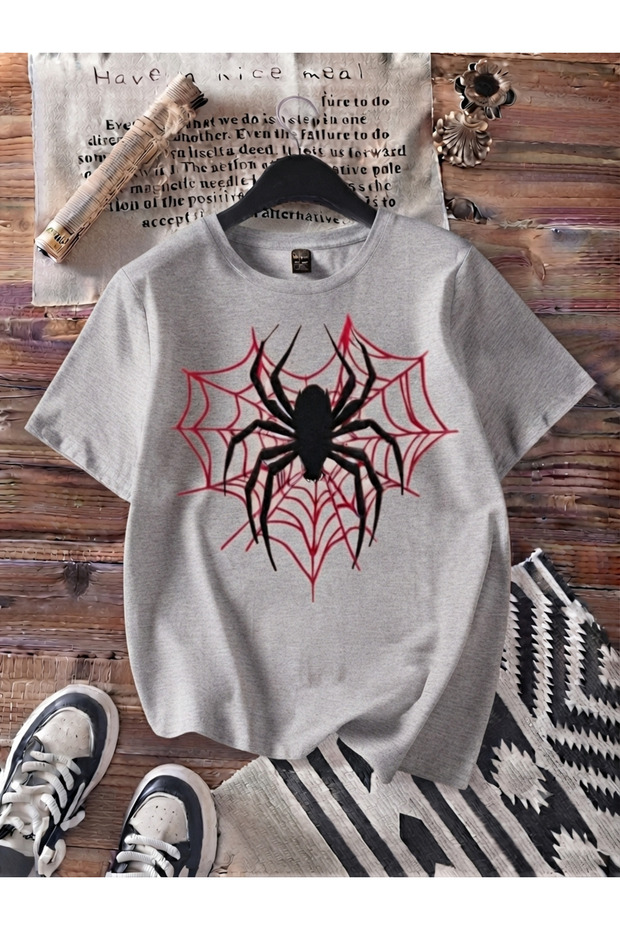 Unisex Men/Women Spider Custom Printed Oversize Cotton T-Shirt