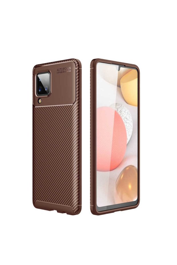 Compatible Case for Samsung Galaxy A12 Compatible Carbon Design Slim Cover with Camera Lens Protection
