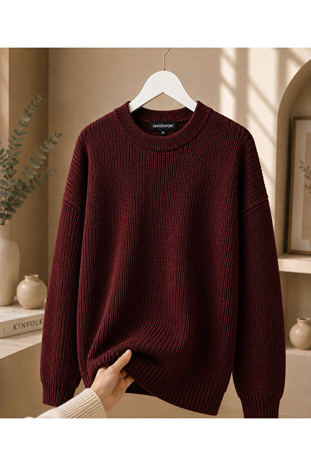 Women's Premium Oversize Crew Neck Soft Knit Sweater