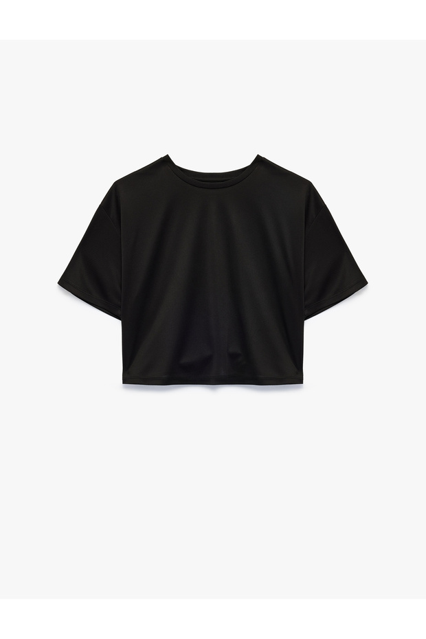 Comfortable Fit Short Sleeve Crew Neck Crop Sports T-Shirt