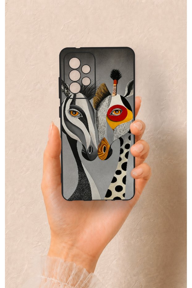 Samsung A52 Compatible Zebra and Giraffe Patterned Silicone Case