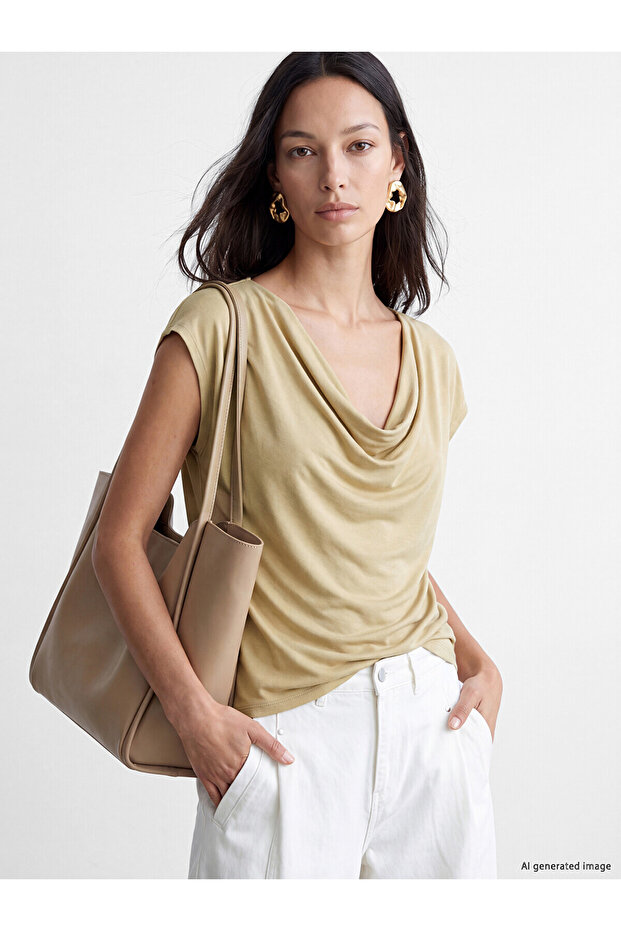 Original Draped Collar Blouse