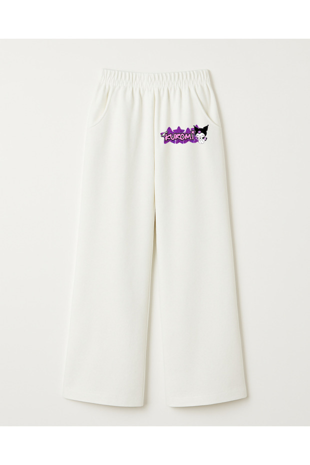 Kuromi Printed Wide Leg Sweatpants for Girls