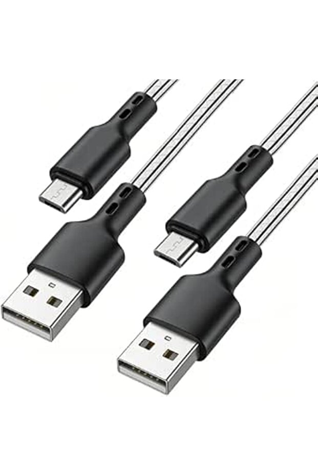 كابل USB A إلى مايكرو USB، 3 أمتار [عبوة من قطعتين] كابلات مايكرو USB، كابلات TPE للشحن السريع ومزامنة البيانات لأجهزة أندرويد الذكية - 1