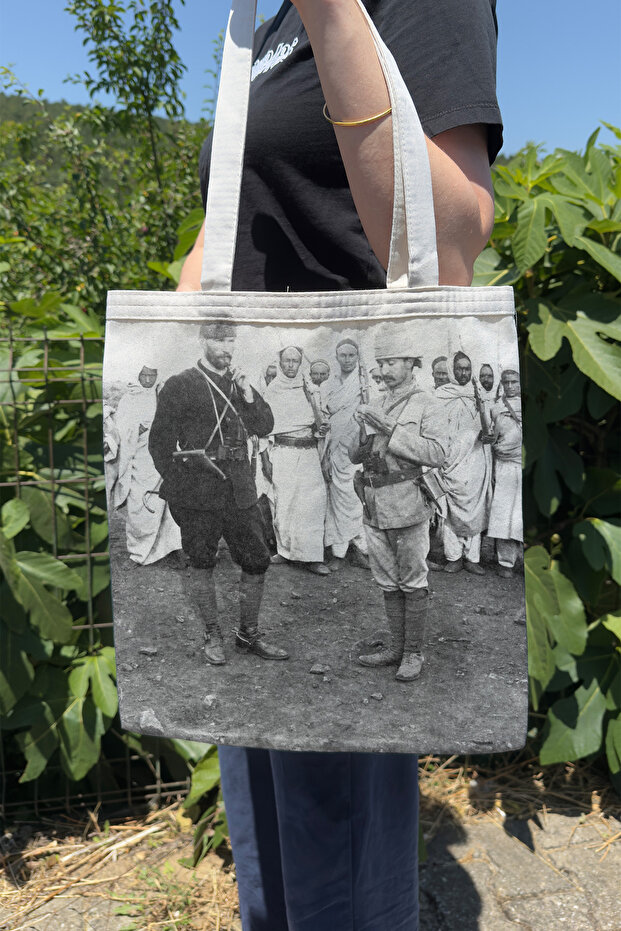 Ataturk V4 Double Sided Summer and Winter Canvas Print Tote Bag