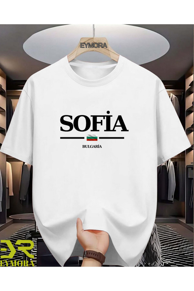 Sofia Bulgaria Themed Unisex Printed White T-Shirt – Bulgaria City & Country Design T-Shirt