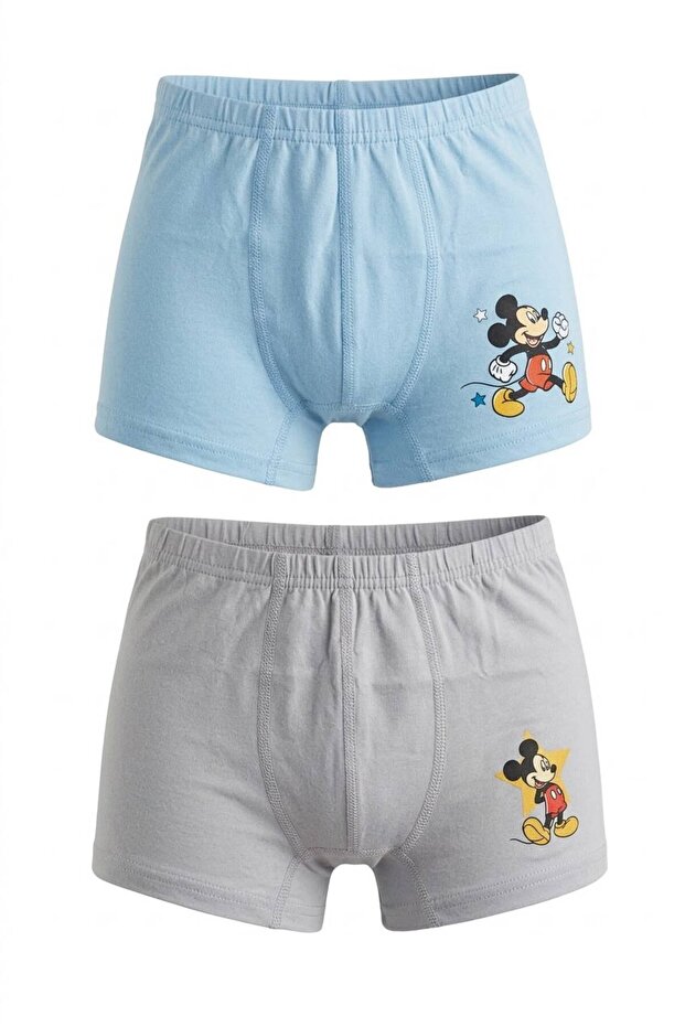 Licensed Mickey Mouse Boys' Boxer Briefs 2-Pack Cotton Boxer Kids Underwear Cute Hero Shorts Underpants Gift Mickey Panties Mc22695