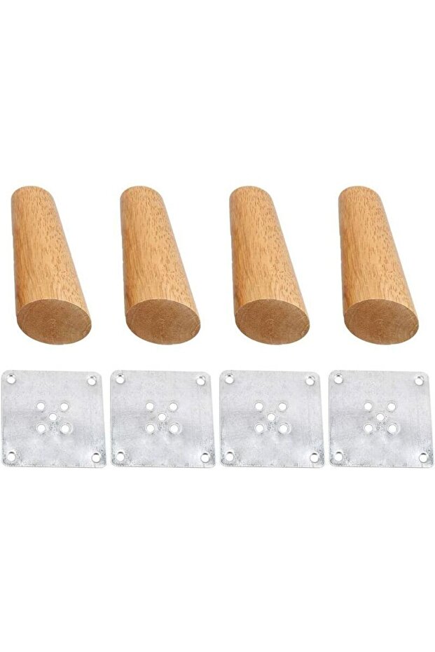 Sofa legs, solid wood table legs, cabinet legs, 4 pieces, 55415 points, round eucalyptus wood legs, beveled edges.