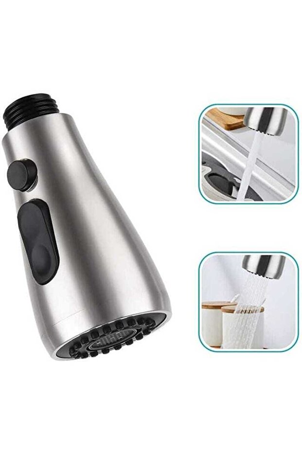 Pull-out kitchen sink shower head with two spray modes