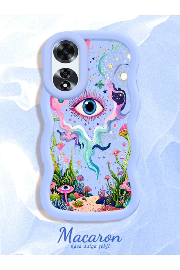 Oppo A60 Compatible Colorful Psychedelic Eye Mushroom Drawing Flat Print Case