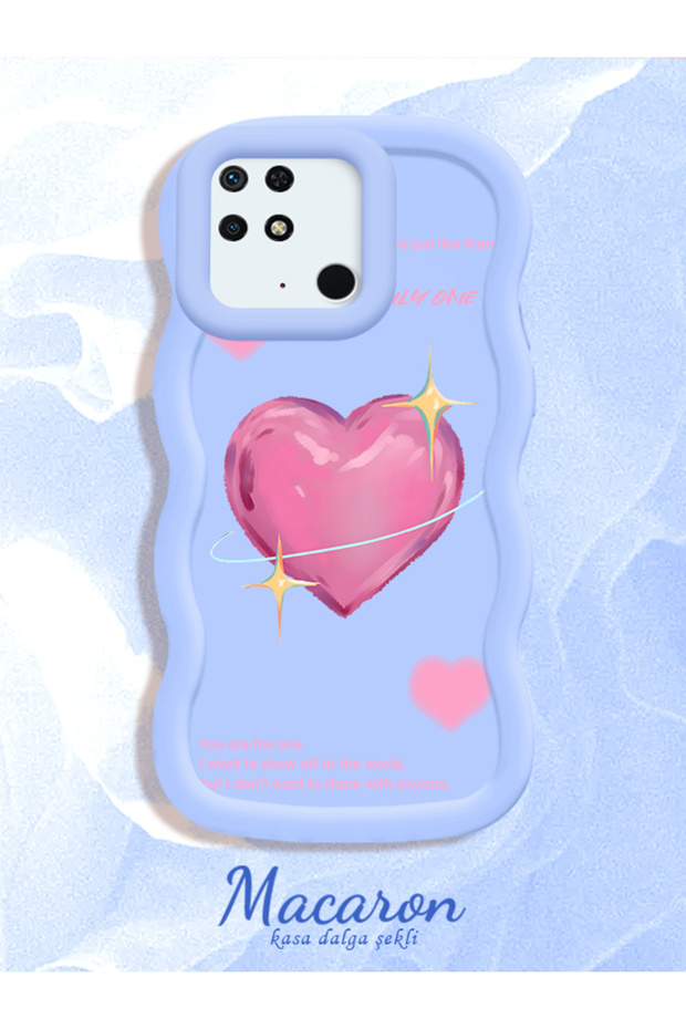 Redmi 10C Compatible Silicone Phone Case with Sweet Pink Hearts Motifs Three Color Options
