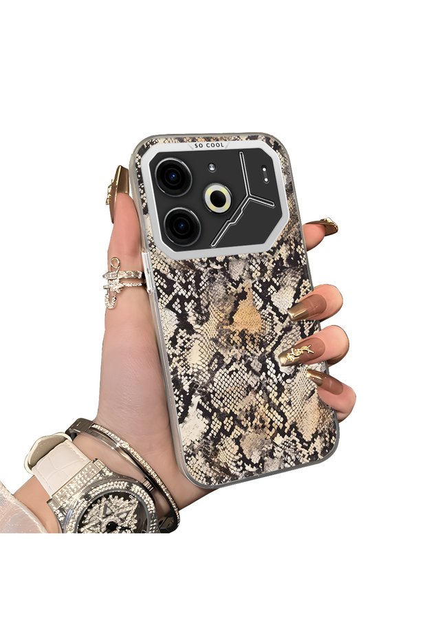 Tecno Pova 6/Pova 6 Pro 5g Compatible Hard Acrylic Back Silicone Edge Lens Protection Case