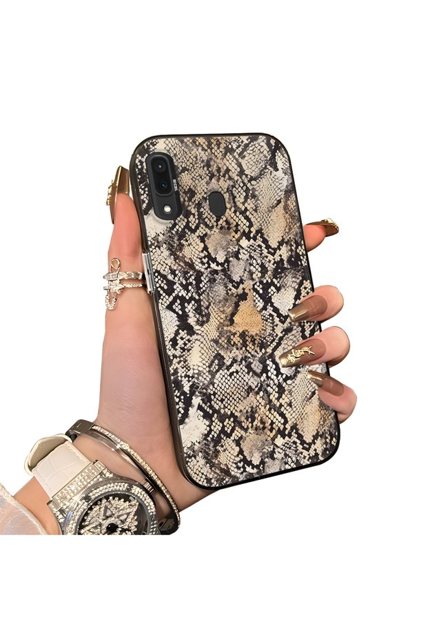 Samsung Galaxy A30/A20 Compatible Hard Acrylic Back Silicone Edge Lens Protection Case