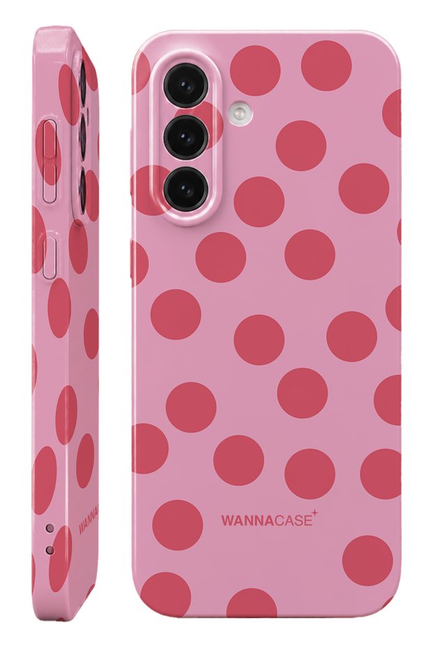 Samsung A15 Pink Polka Dot Essential Slim Full Coverage Glossy Print Camera Protected Hard Phone Case