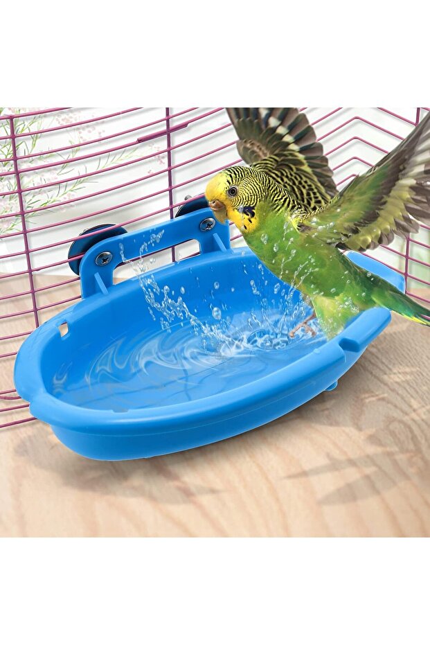 Multipurpose bird feeder, hanging bathtub - blue