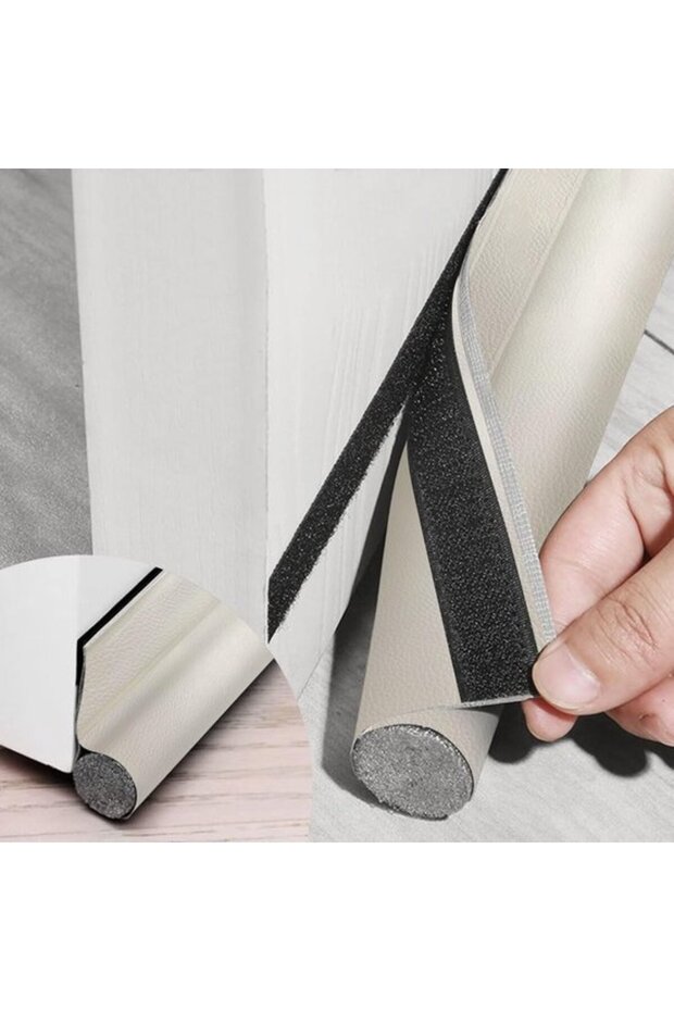 96cm Single-Sided Door Bottom Draft Stopper with Self-Adhesive Clips, Weatherproof Anti-Cold Noise Protection Strip, White