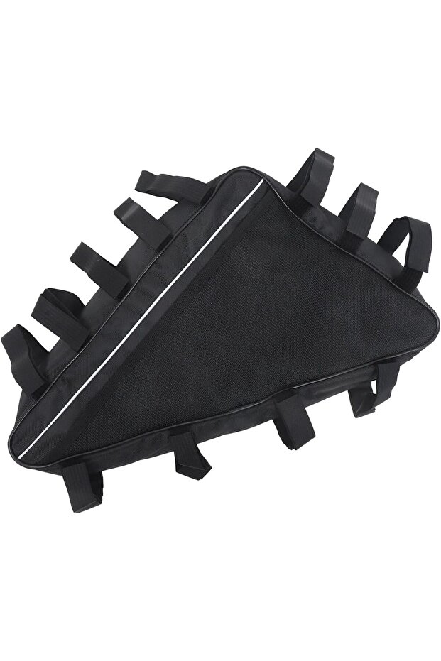 Mountain bike triangular storage bag, waterproof bicycle frame bag, made of Oxford cloth with a triangular design, easy to install and securely store.