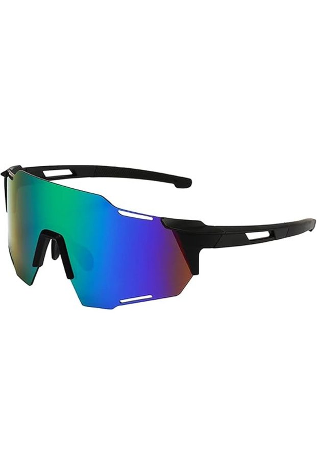 Unisex Polarized Sports Sunglasses Cycling Fishing Running Golf Sports UV400 Protection 2-Pack Black Frame Green Mercury