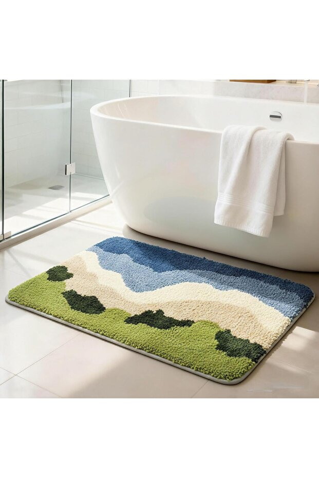 Bathroom mat, non-slip, super absorbent, machine washable, soft and comfortable rug for kitchens, bathrooms, indoors and outdoors (40 x 60 cm)