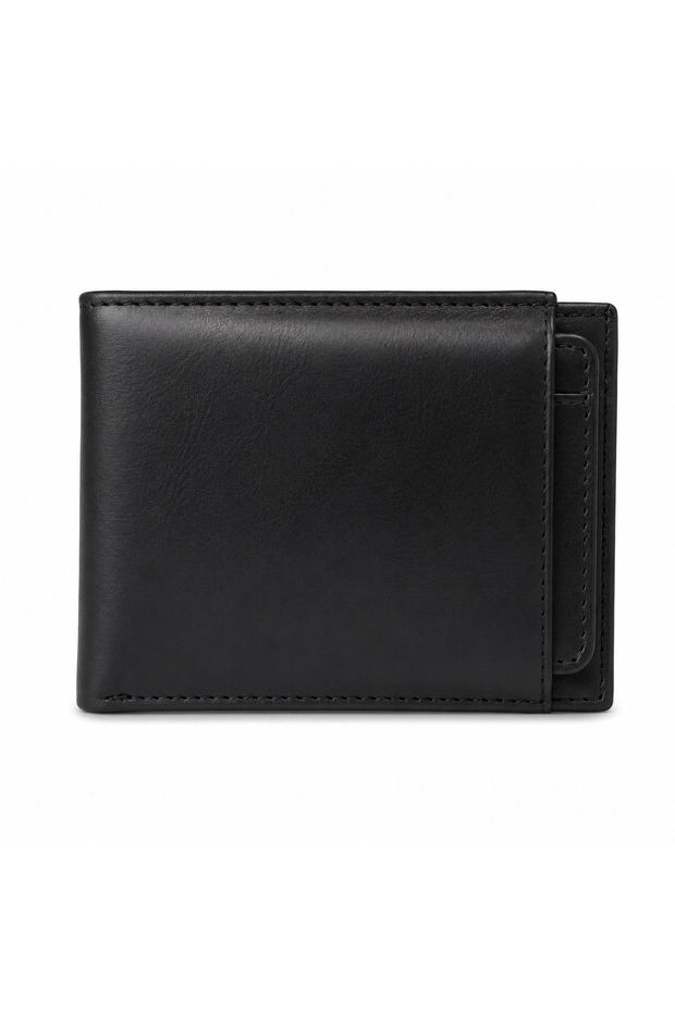 Genuine Leather Horizontal Black Men's Wallet with Gift Box Mcz3003B