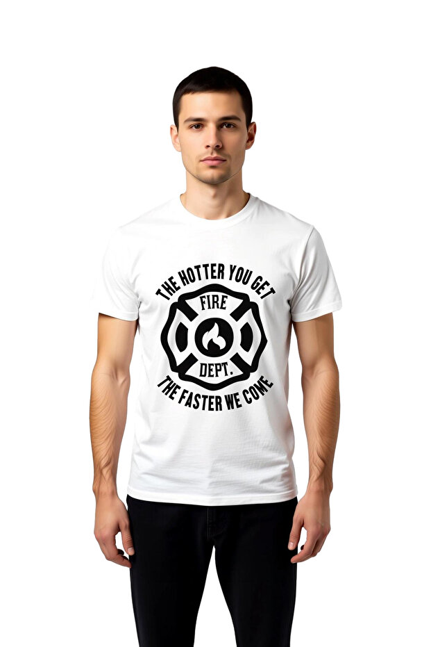 Fire Department Brave Design Printed Men's T-Shirt