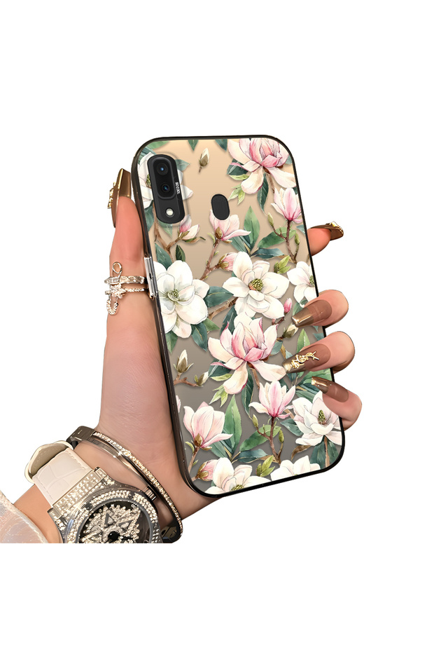 Samsung Galaxy A30/A20 Compatible Hard Acrylic Back Silicone Edge Lens Protection Case