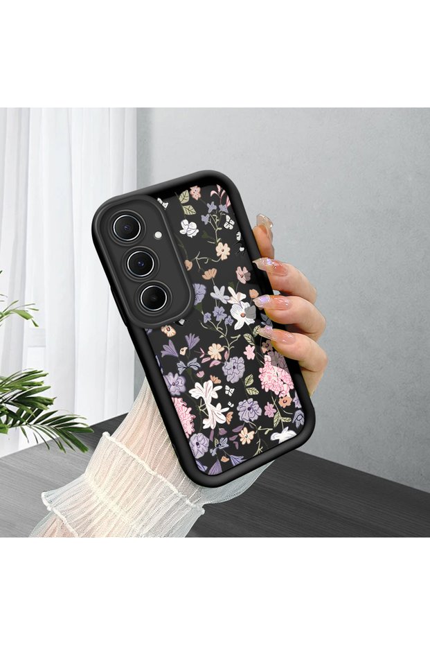 Samsung Galaxy A55 Compatible Black Silicone Case with Shockproof Camera Protection