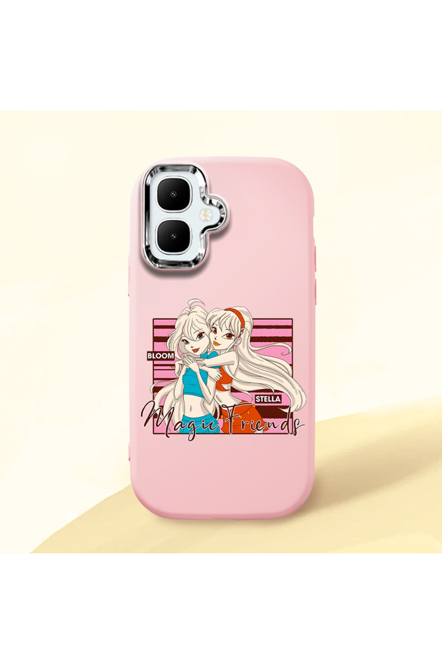 Pink Silicone Case with Shock-Absorbing Camera Protections Compatible with Tecno Spark Go 2 (Km4)