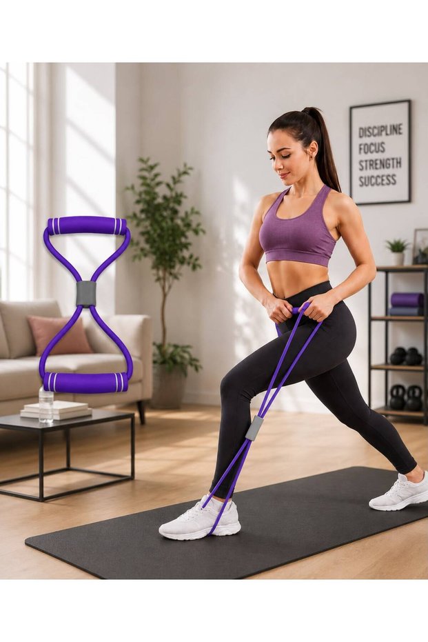 Pilates Resistance Band Yoga Squat Exercise Tool Hand Arm Muscle Strengthening Apparatus