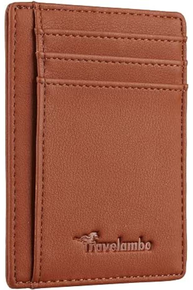 Front Pocket Minimalist Leather Slim Wallet RFID Blocking Medium Size