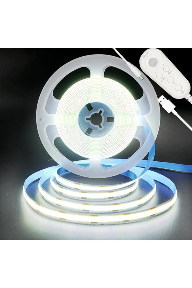 شريط إضاءة LED مرن قابل للتعتيم مع مستشعر حركة USB بجهد 5 فولت، بطول 9.84 قدم/3 متر، إضاءة بيضاء طبيعية 4000 كلفن ساطعة