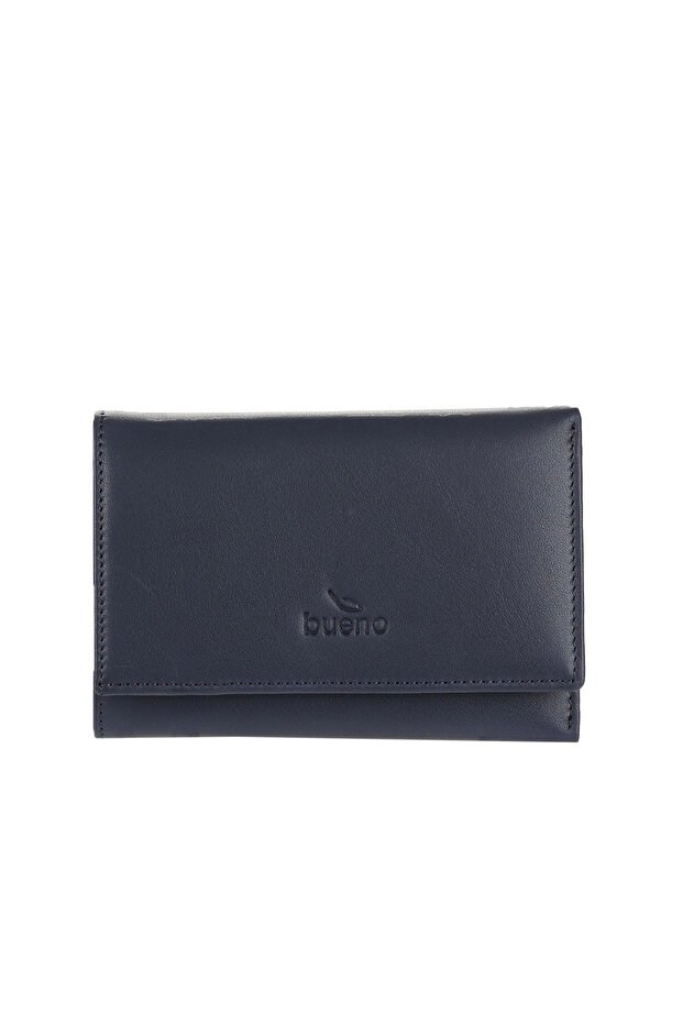 Navy Blue Leather Women's Wallet