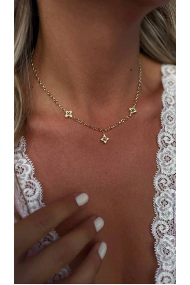 VİP GOLD YONCA MODEL KOLYE